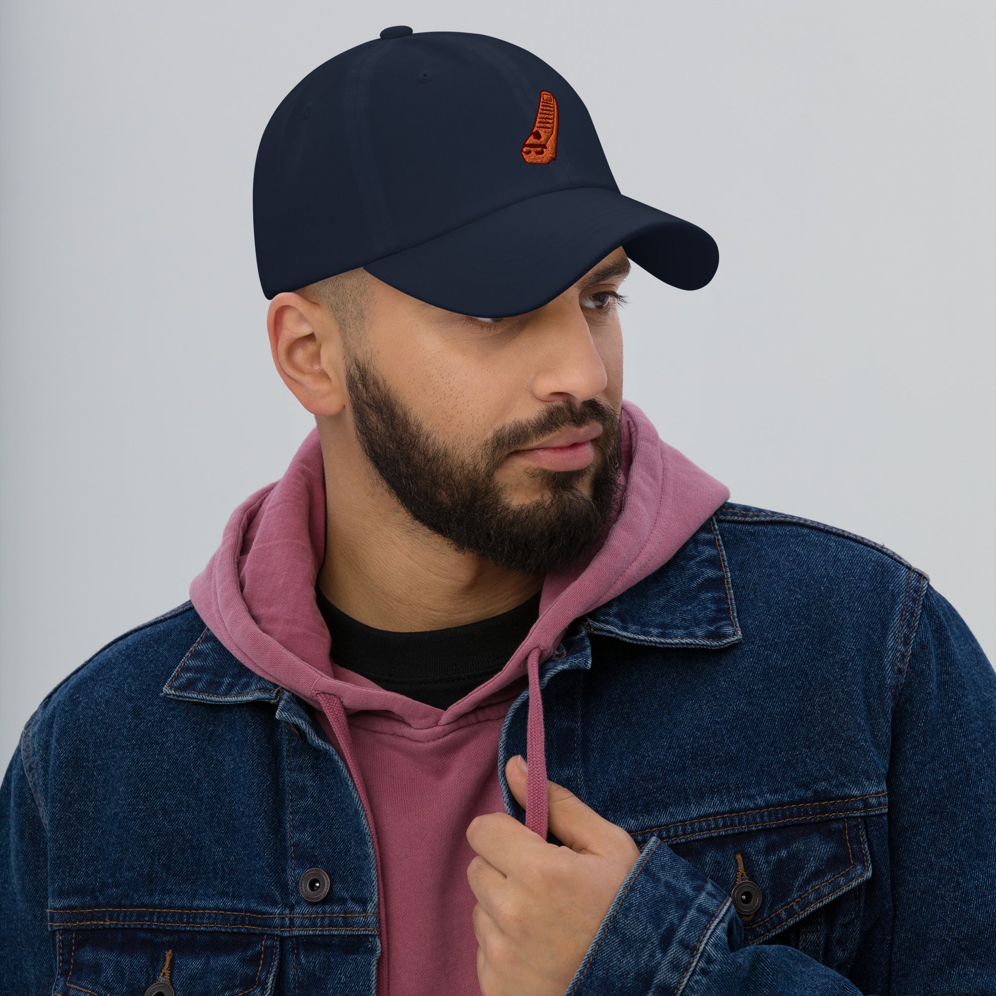 Dad Hat with Lego Brick Separator Embroidered Design (Orange) - StudBee